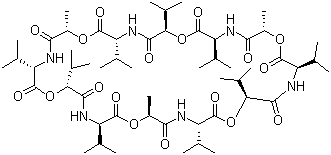 structure of CAS# 2001-95-8, 缬氨霉素