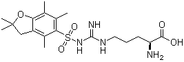 N5-[[[(2,3-Dihydro-2,2,4,6,7-pentamethyl-5-benzofuranyl)sulfonyl]amino]iminomethyl]-L-ornithine molecular structure (CAS 200115-86-2)