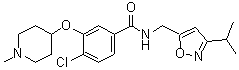 CAS # 2002495-17-0, 4-Chloro-N-[[3-(1-methylethyl)-5-isoxazolyl]methyl]-3-[(1-methyl-4-piperidinyl)oxy]benzamide, VU 6001221