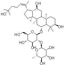 CAS # 2004673-44-1, (3beta,6alpha,12beta,20Z)-3,12,25-Trihydroxydammar-20(22)-en-6-yl 2-O-(6-deoxy-alpha-L-mannopyranosyl)-beta-D-glucopyranoside