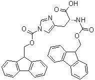 structure of CAS# 200926-18-7, N,1-Bis[(9H-fluoren-9-ylmethoxy)carbonyl]-D-histidine
