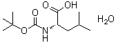 structure of CAS# 200936-87-4, N-[(1,1-Dimethylethoxy)carbonyl]-L-leucine monohydrate