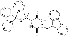 N-(9-芴甲氧羰基)-S-三苯甲基-D-青霉胺分子结构 (CAS 201532-01-6)