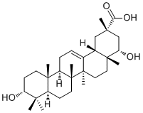 CAS 登录号：201534-09-0, Triptocallic acid D, (3alpha,20alpha,22alpha)-3,22-二羟基齐墩果-12-烯-29-酸