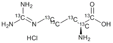 L-精氨酸-<sup>13</sup>C<sub>6</sub>盐酸盐分子结构 (CAS 201740-91-2)