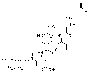 N-(3-Carboxy-1-oxopropyl)-L-tyrosyl-L-valyl-L-alanyl-N-(4-methyl-2-oxo-2H-1-benzopyran-7-yl)-L-alpha-asparagine molecular structure (CAS 201860-29-9)