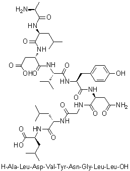 CAS 登录号：201935-76-4, L-丙氨酰-L-亮氨酰-L-alpha-天冬氨酰-L-缬氨酰-L-酪氨酰-L-天冬氨酰胺酰甘氨酰-L-亮氨酰-L-亮氨酸