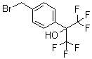 structure of CAS# 202134-57-4, 2-[4-(Bromomethyl)phenyl]-1,1,1,3,3,3-hexafluoropropan-2-ol