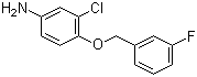 structure of CAS# 202197-26-0, 3-Chloro-4-(3-fluorobenzyloxy)aniline