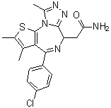 structure of CAS# 202591-23-9, 4-(4-Chlorophenyl)-2,3,9-trimethyl-6H-thieno[3,2-f][1,2,4]triazolo[4,3-a][1,4]diazepine-6-acetamide