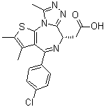 structure of CAS# 202592-23-2, 2-[(6S,Z)-4-(4-Chlorophenyl)-2,3,9-trimethyl-6H-thieno[3,2-f][1,2,4]triazolo[4,3-a][1,4]diazepin-6-yl]acetic acid