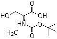 N-叔丁氧羰基-L-丝氨酸水合物分子结构 (CAS 204191-40-2)