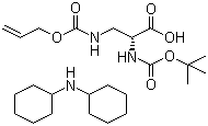 structure of CAS# 204197-26-2, N-Boc-N'-allyloxycarbonyl-D-2,3-diaminopropionic acid dicyclohexylammonium salt
