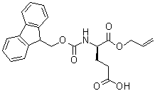 structure of CAS# 204251-86-5, N-[(9H-Fluoren-9-ylmethoxy)carbonyl]-D-glutamic acid 1-(2-propenyl) ester