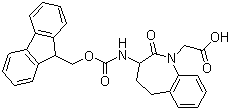 structure of CAS# 204322-78-1, 3-[[(9H-Fluoren-9-ylmethoxy)carbonyl]amino]-2,3,4,5-tetrahydro-2-oxo-1H-1-benzazepine-1-acetic acid