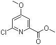 structure of CAS# 204378-41-6, 6-Chloro-4-methoxy-2-pyridinecarboxylic acid methyl ester