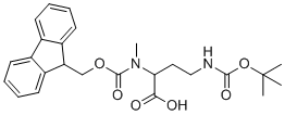 structure of CAS# 2044702-38-5, Fmoc-N-Me-Dab(Boc)-OH