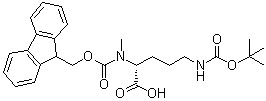 structure of CAS# 2044710-64-5, N5-[(1,1-二甲基乙氧基)羰基]-N2-[(9H-芴-9-基甲氧基)羰基]-N2-甲基-D-鸟氨酸