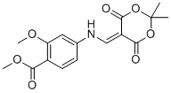 structure of CAS# 205448-64-2, Methyl 4-(((2,2-dimethyl-4,6-dioxo-1,3-dioxan-5-ylidene)methyl)amino)-2-methoxybenzoate