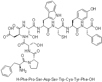 CAS # 205502-58-5, Tumor rejection antigen (human 9-amino acid fragment), L-Phenylalanyl-L-prolyl-L-seryl-L-alpha-aspartyl-L-seryl-L-tryptophyl-L-cysteinyl-L-tyrosyl-L-phenylalanine