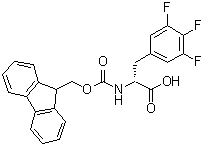 structure of CAS# 205526-31-4, N-[(9H-Fluoren-9-ylmethoxy)carbonyl]-3,4,5-trifluoro-D-phenylalanine