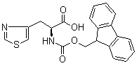 structure of CAS# 205528-32-1, (alphaS)-alpha-[[(9H-Fluoren-9-ylmethoxy)carbonyl]amino]-4-thiazolepropanoic acid