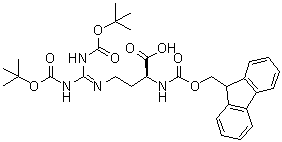 (3S)-3-Carboxy-7-[[(1,1-dimethylethoxy)carbonyl]amino]-11,11-dimethyl-9-oxo-10-oxa-2,6,8-triazadodec-6-enoic acid 1-(9H-fluoren-9-ylmethyl) ester molecular structure (CAS 206183-06-4)