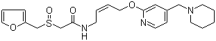 CAS # 206449-93-6, 2-[(2-Furanylmethyl)sulfinyl]-N-[(2Z)-4-[[4-(1-piperidinylmethyl)-2-pyridinyl]oxy]-2-buten-1-yl]acetamide
