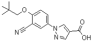 CAS # 206884-98-2, 1-[3-Cyano-4-(2,2-dimethylpropoxy)phenyl]-1H-pyrazole-4-carboxylic acid, Niraxostat, Y 700