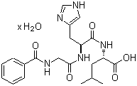 N-Benzoylglycyl-L-histidyl-L-leucine hydrate molecular structure (CAS 207386-83-2)