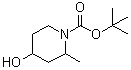 structure of CAS# 208046-23-5, tert-Butyl 4-hydroxy-2-methylpiperidine-1-carboxylate