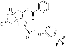 (3aR,4R,5R,6aS)-5-(Benzoyloxy)hexahydro-4-[(1E)-3-oxo-4-[3-(trifluoromethyl)phenoxy]-1-buten-1-yl]-2H-cyclopenta[b]furan-2-one molecular structure (CAS 208111-98-2)