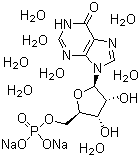 5-肌苷一磷酸二钠盐八水合物分子结构 (CAS 20813-76-7)