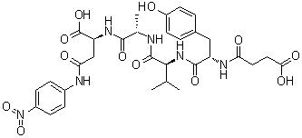 N-(3-羧基-1-氧代丙基)-L-酪氨酰-L-缬氨酰-L-丙氨酰-N-(4-硝基苯基)-L-alpha-天冬氨酰胺分子结构 (CAS 208264-84-0)