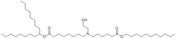 structure of CAS# 2089251-47-6, 1-Octylnonyl 8-[(2-hydroxyethyl)[6-oxo-6-(undecyloxy)hexyl]amino]octanoate