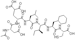 N-Acetyl-L-alpha-aspartyl-4-carboxy-D-alpha-glutamyl-L-leucyl-L-isoleucyl-3-cyclohexyl-L-alanyl-L-cysteine molecular structure (CAS 208940-40-3)