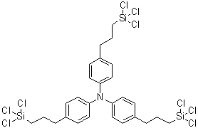 CAS # 209802-64-2, 4-[3-(Trichlorosilyl)propyl]-N,N-bis[4-[3-(trichlorosilyl)propyl]phenyl]benzenamine