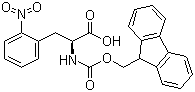 structure of CAS# 210282-30-7, N-[(9H-Fluoren-9-ylmethoxy)carbonyl]-2-nitro-L-phenylalanine