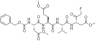 structure of CAS# 210344-95-9, N-[(Phenylmethoxy)carbonyl]-L-alpha-aspartyl-L-alpha-glutamyl-N-[(1S)-3-fluoro-1-(2-methoxy-2-oxoethyl)-2-oxopropyl]-L-valinamide 1,2-dimethyl ester