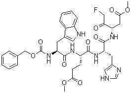 CAS # 210345-00-9, N-[(Phenylmethoxy)carbonyl]-L-tryptophyl-L-alpha-glutamyl-N-[(1S)-3-fluoro-1-(2-methoxy-2-oxoethyl)-2-oxopropyl]-L-histidinamide methyl ester