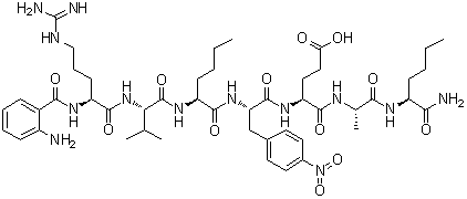 2-Aminobenzoyl-L-arginyl-L-valyl-L-norleucyl-4-nitro-L-phenylalanyl-L-alpha-glutamyl-L-alanyl-L-norleucinamide molecular structure (CAS 210644-49-8)