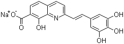 CAS # 210890-96-3, (E)-8-Hydroxy-2-[2-(3,4,5-trihydroxyphenyl)ethenyl]-7-quinolinecarboxylic acid sodium salt