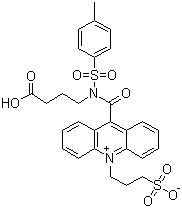 structure of CAS# 211106-69-3, 10-(3-磺丙基)-N-对甲苯磺酰基-N-(3-羧丙基)吖啶鎓-9-甲酰胺