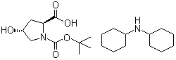 structure of CAS# 21157-12-0, Dicyclohexylammonium (2S,4R)-1-(tert-butoxycarbonyl)-4-hydroxypyrrolidine-2-carboxylate