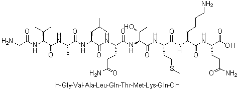 CAS 登录号：211986-79-7, 甘氨酰-L-缬氨酰-L-丙氨酰-L-亮氨酰-L-谷氨酰胺酰-L-苏氨酰-L-蛋氨酰-L-赖氨酰-L-谷氨酰胺