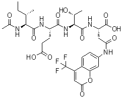 structure of CAS# 211990-57-7, N-Acetyl-L-isoleucyl-L-alpha-glutamyl-L-threonyl-N-[2-oxo-4-(trifluoromethyl)-2H-1-benzopyran-7-yl]-L-alpha-asparagine