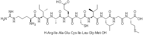 CAS 登录号：212056-30-9, L-精氨酰-L-异亮氨酰-L-丙氨酰-L-alpha-谷氨酰-L-半胱氨酰-L-异亮氨酰-L-亮氨酰甘氨酰-L-蛋氨酸