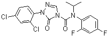 CAS # 212201-70-2, 1-(2,4-Dichlorophenyl)-N-(2,4-difluorophenyl)-1,5-dihydro-N-(1-methylethyl)-5-oxo-4H-1,2,4-triazole-4-carboxamide, Ipfencarbazone