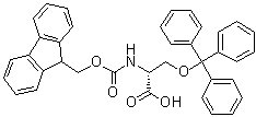 structure of CAS# 212688-51-2, N-[(9H-Fluoren-9-ylmethoxy)carbonyl]-O-(triphenylmethyl)-D-serine
