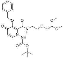 CAS # 2136287-61-9, tert-Butyl (3-(benzyloxy)-2-((2-(2,2-dimethoxyethoxy)ethyl)carbamoyl)-4-oxopyridin-1(4H)-yl)carbamate